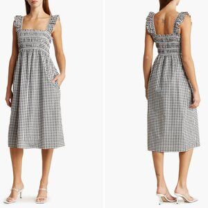 BCBGeneration - Gingham Smocked Cotton Poplin Dress
